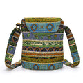 OPQRSTU Women's Retro Small Size Canvas Shoulder Bag Hippie Boho Crossbody Handbag - color: Green