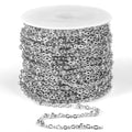33 Feet Stainless Steel Satellite Chain Bulk, 2mm 304 Stainless Steel Chain Flat Cable Link Beaded Satellite Chains Bulk for Jewelry Making DIY Craft - color: Stainless Steel Small Beads Satellite Cable Chain