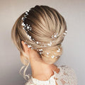 Bridal Wedding Hair Vine,Extra Long Pearl and Crystal Beads Bride Head Piece,Silver Hair Accessories for Women and Girls (Silver) - color: Silver