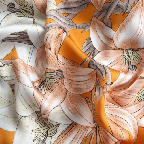Long Silk Like Scarf Lightweight Satin Scarves Large Sunscreen Shawl Wrap for Women - color: 009.magnolia Orange
