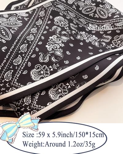Purse Scarf For Handbags Head Scarves For Women's Hair Bags Scarfs Long Skinny Scarves Fashion Silky - color: A2-black Cashew Nuts