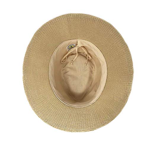 Wallaroo Hat Company Women's Victoria Fedora – UPF 50+ UV Protection, Wide Brim, Packable & Adjustable Sun Hat - color: Tan, size: Medium