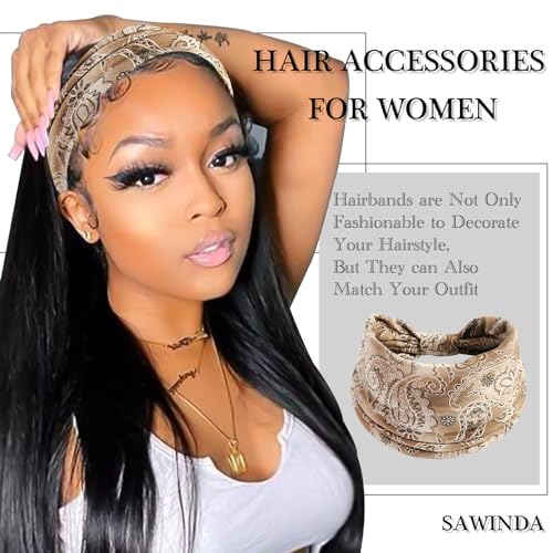 Boho Headbands for Women Wife Soft Hair Bands Twist Knotted Elastic Non-slip Hair Wrap Bandeau Yoga Running Workout Hair Sweat Accessories for Girls (Pack of 3) - color: Headbands 4