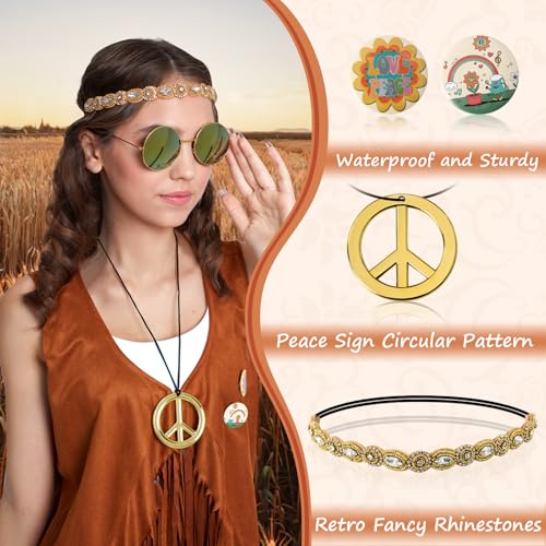 60s 70s Outfits for Women Hippie Costume Clothes Set 70s Costume Tops Women Fringe Hippie Vest for Halloween - color: Khaki Vest, size: Large