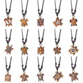ANATTASOUL Yin Yang Turtle Necklace 15 Pcs Adjustable Sea Turtle Skull Necklace Ocean Resin Antique Jewelry with Evil Eye Pattern for Women Anniversary Party Birthday Gifts Goldenrod