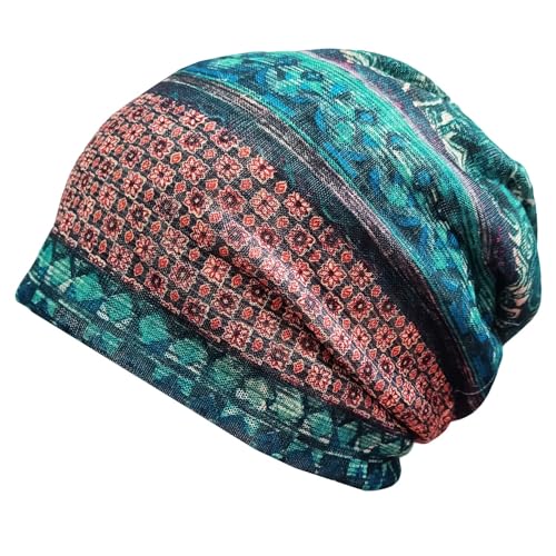 Women's Baggy Slouchy Beanie Chemo Hat Cap Scarf - color: Style E-2 Pack