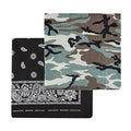Levi’s All-Gender Multi-Purpose Bandana Gift Set – Headband, Wrap, Face & Neck Coverage - color: Camo/Black, size: Pack 2