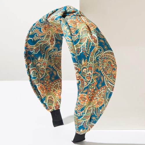 4 Pack Floral Printed Headbands for Women Wide Knotted Headbands Fashion Hair Bands-Bandanna - color: Bandanna