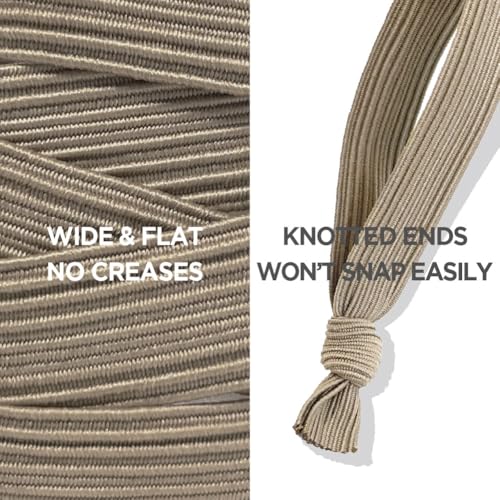 HAVHAF Knotted Elastic Hair Ties, 5 Count - No Damage Crease Breakage Man Bun Hair Tie for Men with Long, Curly, Thick Hair, Wide (5 pcs), Cream - color: Cream
