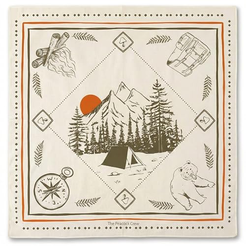 The Peacock Crew Premium Soft Cotton Bandanas Pack for Men and Women Paisley 22 x 22 inches - color: 3 Pack Hiker Western Fish