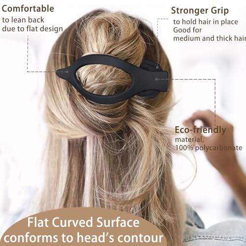 GKETN 6 Pack Flat Hair Claw Clips for Women Duck Billed French Lay Down Hair Barrettes Accessories 100% Polycarbonate Matte Neutral Color - color: Mixed Matte Neutral Color