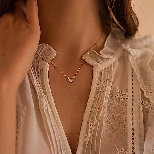 LLWOM Gold Necklace for Women-14k Gold Plated Infinity Necklace Star Of David Necklace Evil Eye Cross Pendants Heart Dainty Gold Necklace For Women - color: Gold, style: 19 Zircon Hearts