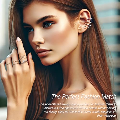 24 Pcs Gold Knuckle Rings Set for Women – Vintage Stackable Midi Rings with CZ Crystals, Twist, Hollow, and Dainty Designs – Adjustable Size Finger Rings Jewelry Gift