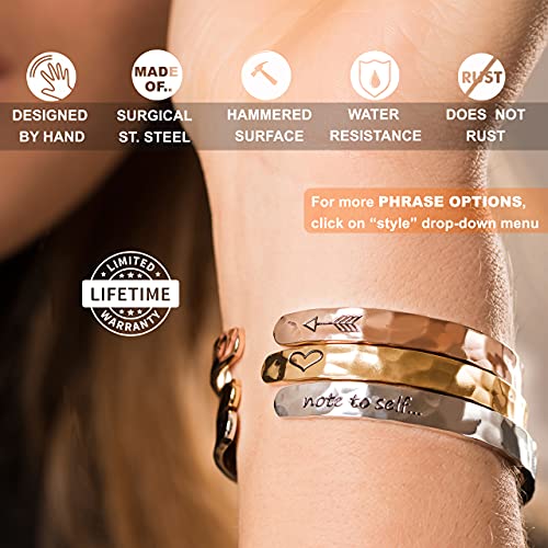 Carviell Bracelet - Gifts for Women – Inspirational, Friendship, Love, Mom, Daughter, Sister, Christian, Graduation, Memorial & Wedding Gifts – 100+ Phrases – Stainless Steel, Gift-Ready - style: BADASS Gift - You F***king Got This