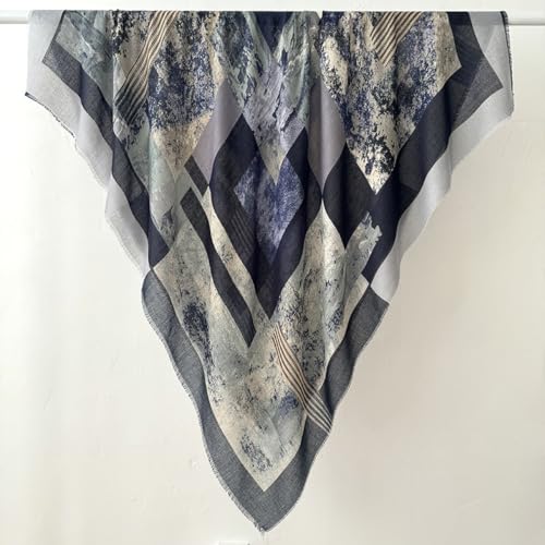 K-Elewon Large Square Scarf 51" Cotton and Linen Hand feel Scarf Fashion Scarves Hair Wrapping Scarfs Neck Scarves for Women - color: H2301