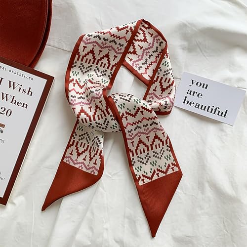 4 Pack Purse Scarf Handbags For Women,Boho Scarrves for Bag Hair Accessories Handle Fashion Lightweight - color: Red