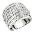 Wide Wedding Bands for Women Cubic Zirconia Engagement Bridal Eternity Stackable Rings White Gold Size - color: White Gold