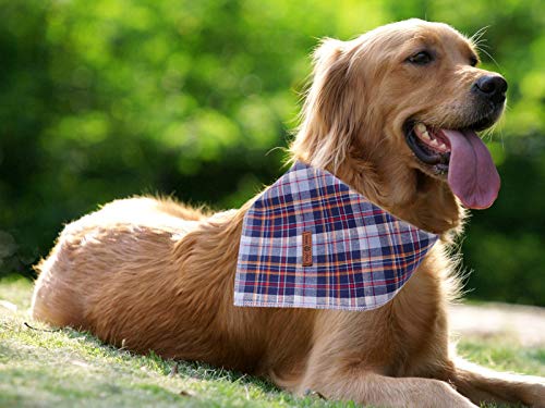 Lionet Paws Dog Bandana Washable Cotton Handkerchief Scarf Triangle Bandana for Small Medium Large Dogs DarkBlue - color: DarkBlue, size: Small (Pack of 1)