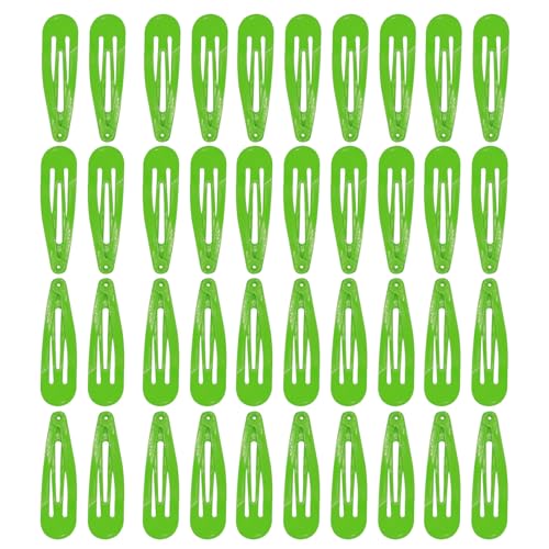 40pcs 2 inch colorful Hair Clips Hair Barrettes Metal Snap Hair Clips Accessories For Women(green) - color: Green