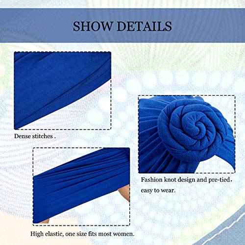 SATINIOR 4 Pieces African Pattern Headwrap Pre-Tied Bonnet Turban Knot Beanie Cap Headwrap Hat - style: Yellow Flower Style