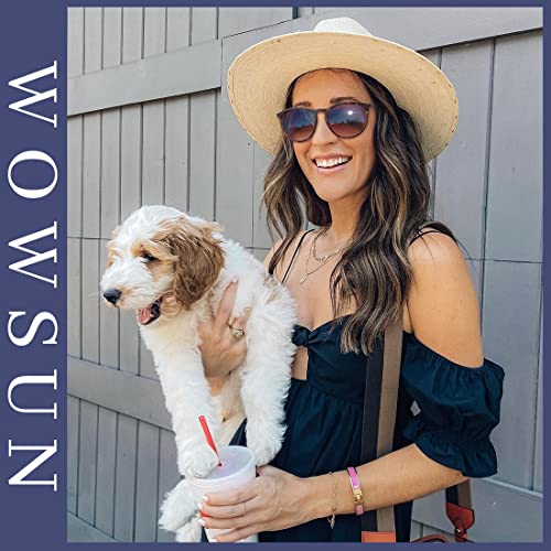 WOWSUN Retro Polarized Sunglasses Womens Trendy Round Classic Glasses - color: (2 Pack) Black Frame Black Lens + Leopard Frame Gradient Brown Lens