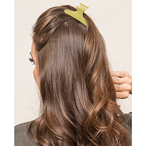 Ondder 12 Pack Butterfly Hair Clamps Clips Hair Claw Clips Salon Pro Section Clip for Styling Sectioning Cutting Coloring Hair Clips Hairdressing Salon Tool Hair Accessories for Women Girls - color: Yellow
