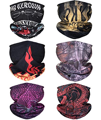 KINREE 6PCS Outdoor Magic Scarf, Elastic Headbands, Headscarves, Headwear, Mask - color: Purple Series