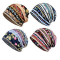 Women's Slouchy Beanie Hat Chemo Caps Cancer Headwear Hats Turban Baggy Sleeping Cap Boho Hats - color: 4pcs Multicolor a
