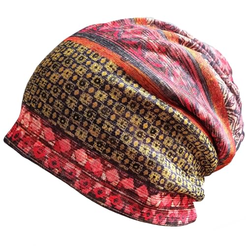 Women's Baggy Slouchy Beanie Chemo Hat Cap Scarf - color: Style E-2 Pack
