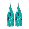 Long Beaded Tassel Earrings - Bohemian Fringe Drop Earrings Statement, Seed Bead Tribal Dangle Earrings, Pendientes De Borla, Idea for Women, Valentine