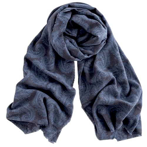 Women Paisley Soft Scarf Spring Thin Scarves Winter Western Scarves Shawl Fall Boho Scarf Wraps 25W with 75L in - color: Paisly-blue