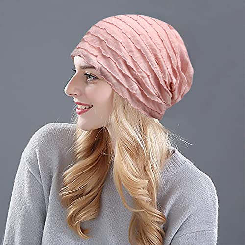 XYIYI Womens Chemo Headwear Hats Cotton Slouchy Beanie Cap Scarf - color: 2pcs Blinds Black Pink-bb