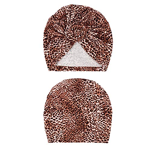 DRESHOW 5 Pack Knotted Headwraps for Women African Turban Pre-Knotted Beanie Headwraps Hair Covers - color: 5 Pack Donuts: 2 Pcs Flower, Black, Royal Blue, Hot Pink