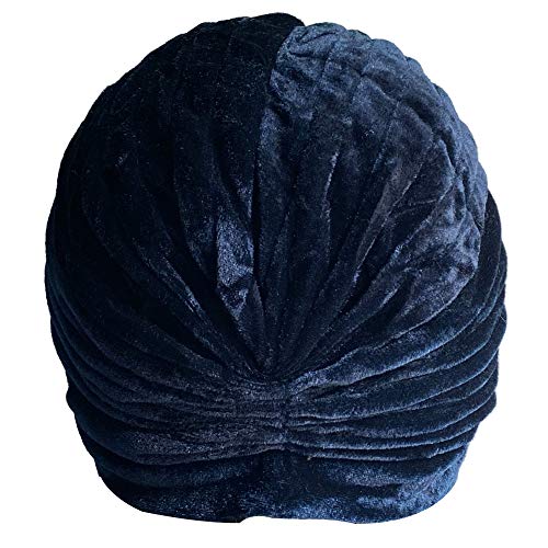 Decou Twist Pleated Hair Wrap Stretch Turban 0545 - color: Navy