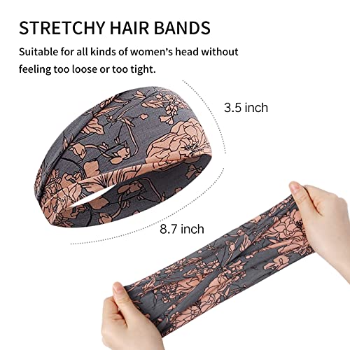 AKTVSHOW Boho Headbands for Women Fashion Wide Headband Non-Slip Head Band for Women's Hair Wide Thick Sweat Hair Bands, Trendy Hair Accessories for Women's - color: Boho
