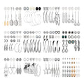 NEWITIN 69 Pieces Gold Jewelry Set for Women Fashion Costume Jewelry Gold Plated Necklace Bracelet Earrings Set for Women - color: Silver Earrings Set