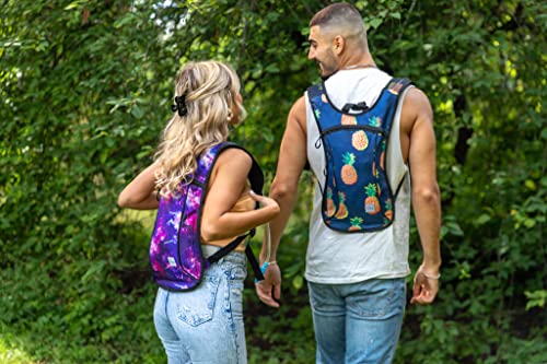 Vibe Festival Gear Rave Hydration Pack Backpack with 2L Water Bladder for Women Men – Festival Hydropack, Hydro Pack, Leak Proof, Lightweight – Teens, Party, Hiking, Running, Outdoor Sports - color: Pineapple