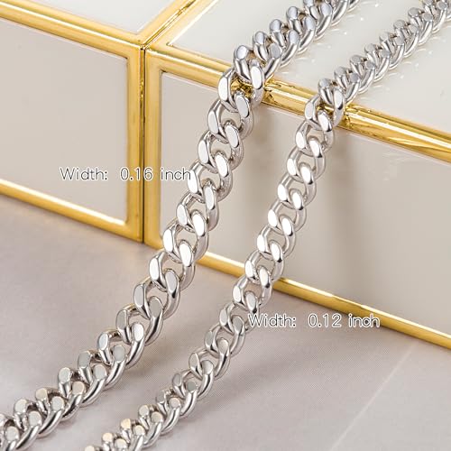 Dankadi 925 Sterling Silver Anklets Bracelet Women/Men Waterproof Simple Durable Chopin Chain/Cuban Link/Figaro/Box/Twist Rope Chain For Beach Foot Jewelry Gift - color: 3MM Cuban Chain, size: 30cm