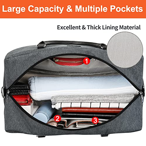 IBFUN Weekender Bags for Women, 21" Weekender Travel Bag, Travel Duffle Bag with Shoe Compartment Carry on Overnight Duffel Bag for Weekend Travel Business Trip, 3PCS - color: B1-Grey