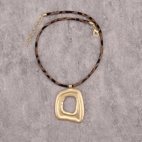 JAOYU Bohemian Necklaces for Women Leather Necklace Wood Pendant Choker Long Brown Necklace Chunky Circle Boho Hippie Jewelry - style: Boho Style Choker