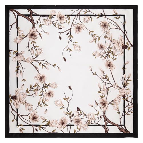 K-Elewon Large Square Scarf 43" Silk Scarf Fashion Scarves Silk Feeling Hair Wrapping Scarfs Night Sleeping Headscarf - color: Vb27