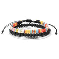 Hippie Necklaces For Women Men, Boho Woven Rope String Bracelets Handmade, Adjustable Braided Long Rope Charm Pendant, Peace Sign Bohemian Couple Bracelets Jewelry Keychain - color: hippie bracelets 646
