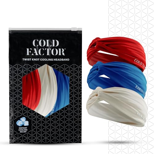 COLD FACTOR Cooling Headband for Women and Men – UPF 50+ Advanced Evaporative Comfort, Instant Cooling Sweatband for Outdoor Sports, Fitness, Yoga, Hiking, Running, and Workout - color: Twisted BombPop