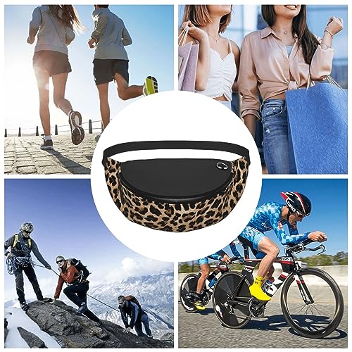 Leopard Print Cheetah Skin African Animal Fashion Casual Fanny Pack Waist Bag Men Women Adjustable Belt Waist Bag For Travel Hiking Cycling Running Festival Carnival - color: Black15