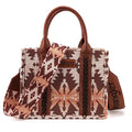 Wrangler Aztec Tote Bag for Women Boho Shoulder Purses and Handbags - color: Angel Diamond Camel (Guitar Strap)