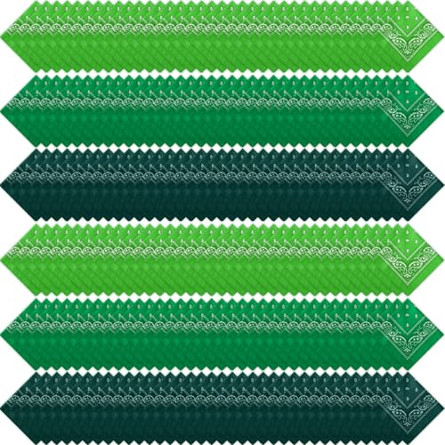 Handepo 150 Pcs Bandanas Bulk, Colorful Paisley Bandanas Unisex Head Wrap Scarf Cowboy Headband Handkerchief - color: Dark Green, Green, Light Green
