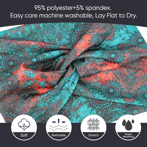 DRESHOW 6 Pack Extra Wide Headbands for Women Large Turban Headband Boho Head Wrap Elastic Hairbands Hair Twisted Knot Hair Accessories - color: 6 Pack Knotted: Patterned a