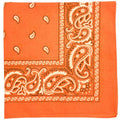MDSTYLE 100% Cotton Bandana for Men & Women 22" x 22" Paisley Pattern Handkerchief Headband Scarf - color: Orange