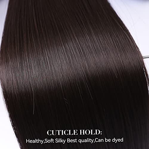 Brown Black Hair Extensions Straight Clip in Hair Extensions Clip ins - Soft and Thick (4pcs, 20Inch, 4#) - color: 4# - Brown Black
