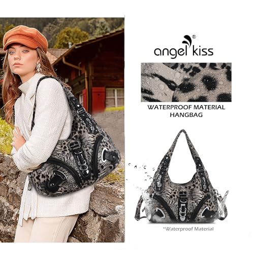Angelkiss Hobo Purses and handbags for Women Satchel Handbag Women Purses Large Daily Shoulder Bags | Purses - color: Brown\black-leopard